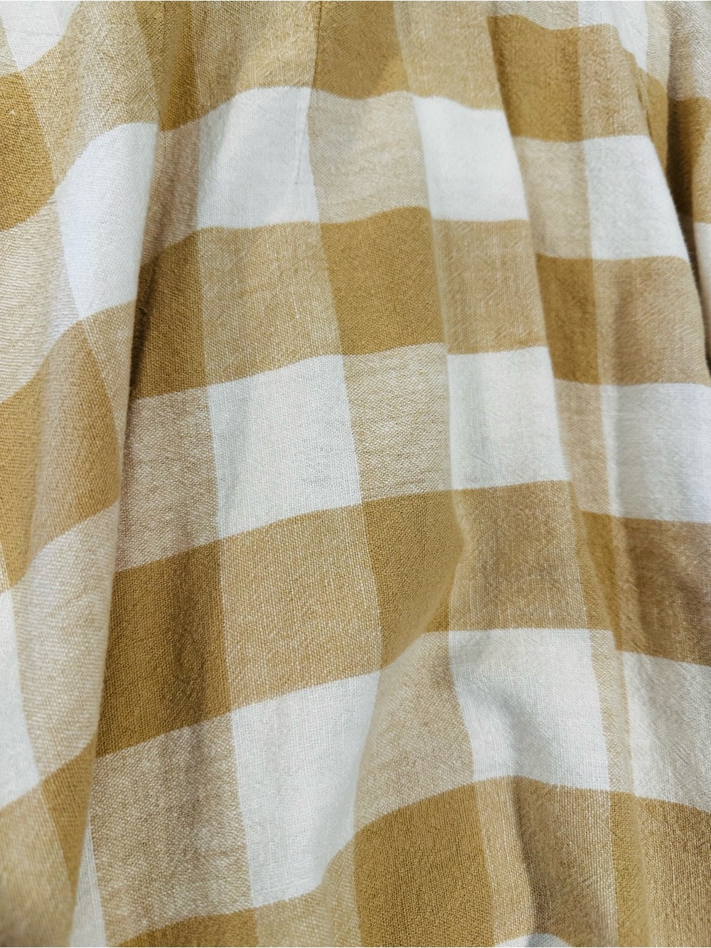 Who What Wear Beige & White Gingham Buffalo Plaid Midi Skirt - Picture 6 of 7